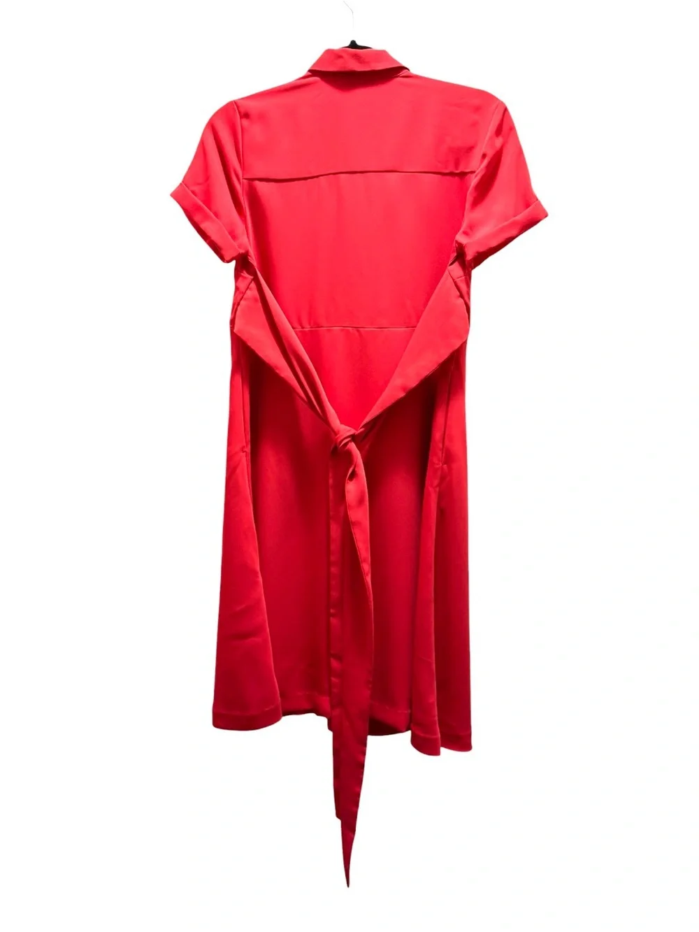 J. Jill Wearever Collection Red Shirt Dress Tie Waist ShortSleeve Midi XS Petite - Picture 8 of 16